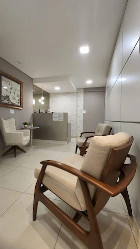 Sala de espera aconchegante da clínica Gestar